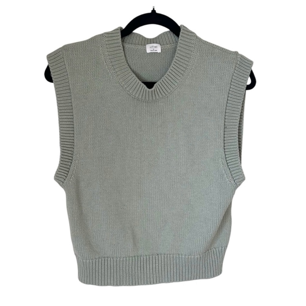 Aritzia Wilfred Free Alps Vest- Sleeveless Merino Wool Vest- A Green- Medium